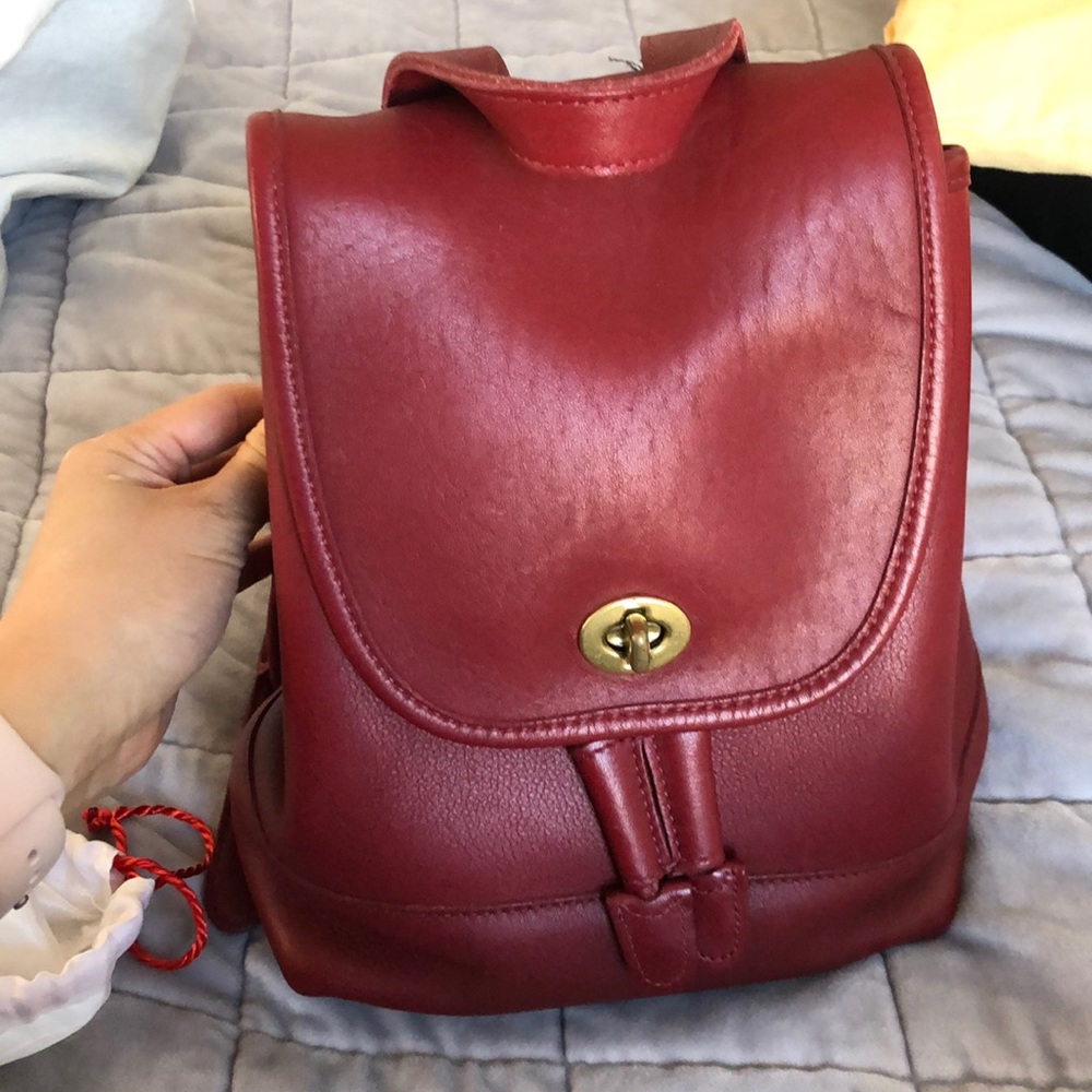 Vintage Coach Red Mini Backpack